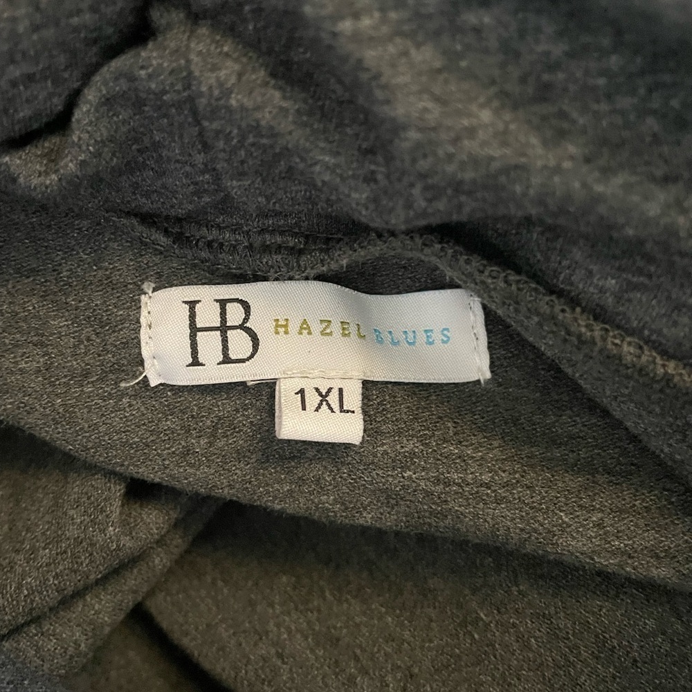 227. Hazel Blues Hoodie, Heathered Grey, Size 1X, EUC - Picture 6 of 7